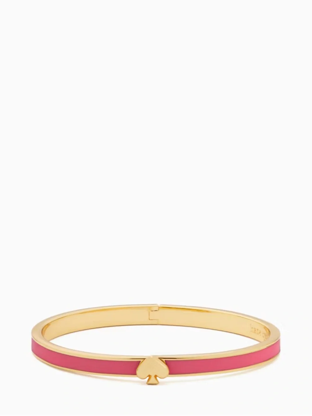 Kate Spade Everyday Spade Thin Enamel Hinge Bangle - Salmon Pink - Picture 1 of 9